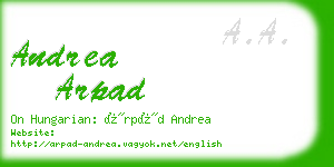 andrea arpad business card